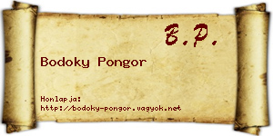 Bodoky Pongor névjegykártya